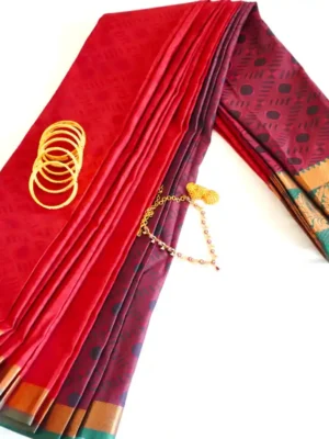 Maroon Embroidered Saree