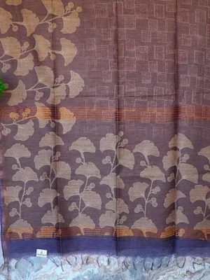 Cocoa Ginkgo Tussar Saree