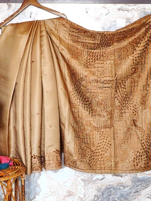Antique Gold Peacock Saree