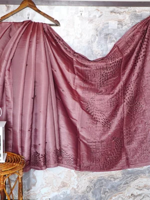 Lavender Mauve Peacock Saree