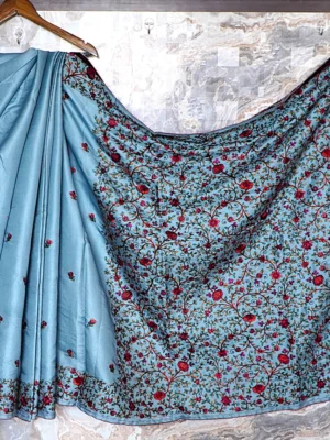 Seafoam Kashmiri Jaal Saree