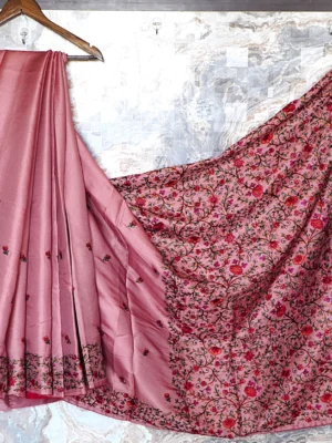 Dusty Rose Kashmiri Jaal Saree