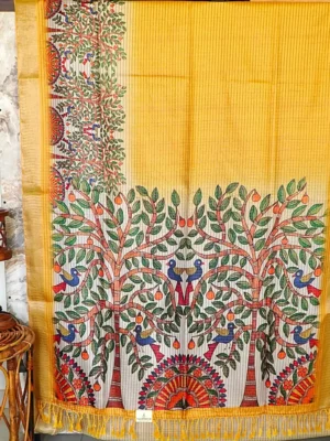 Mango Yellow Tree Motif Saree
