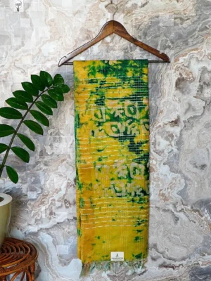 Yellow Green Tie-Dye Saree